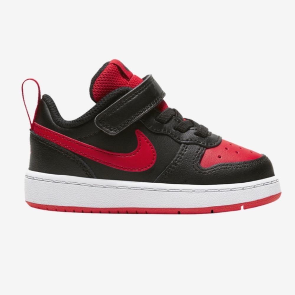Nike Court Borough Low 2 in black/red/white - Picture 1 of 5